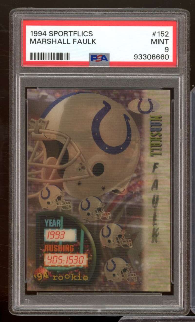 Marshall Faulk Rookie Card 1994 Sportflics #152 PSA 9 Image 1