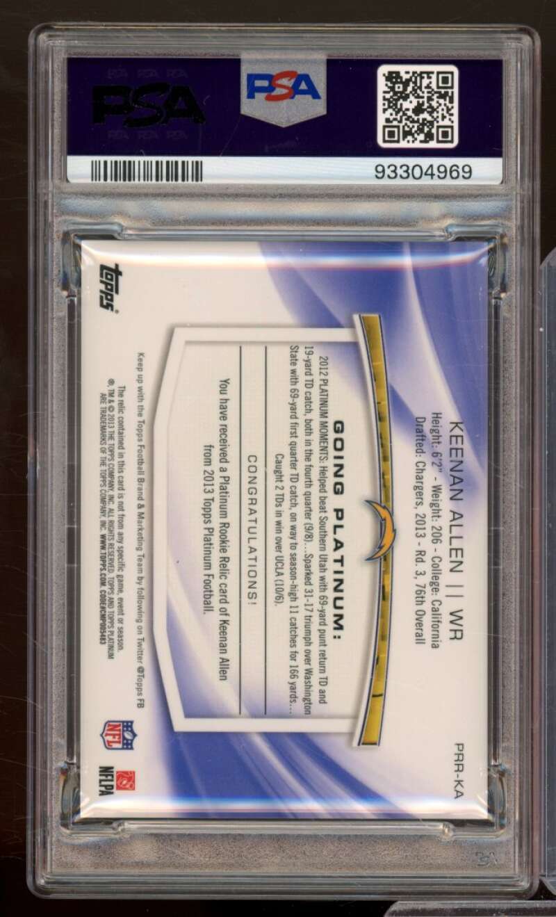 Keenan Allen 2013 Topps Platinum Platinum Rookie Relics (pop 1) #PRRKA PSA 9 Image 2