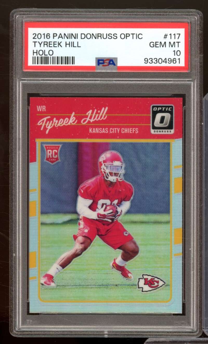 Tyreek Hill Rookie Card 2016 Panini Donruss Optic Gem Holo #117 PSA 10 Image 1