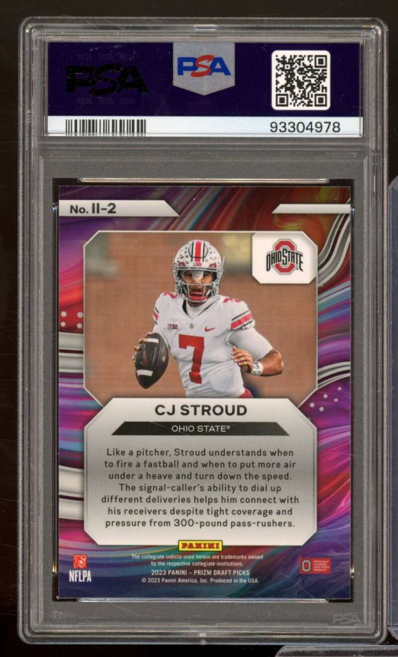 C.J. Stroud Rookie Card 2023 Prizm Draft Picks Instant Impact #112 PSA 10 Image 2