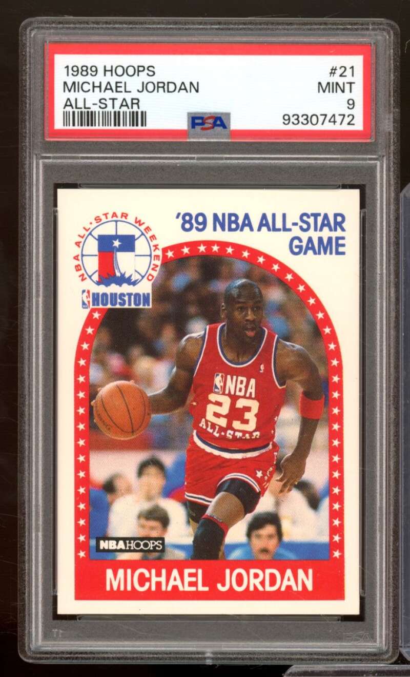 Michael Jordan Card 1989-90 Hoops All-Star #21 PSA 9 Image 1