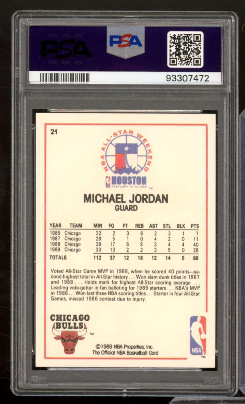 Michael Jordan Card 1989-90 Hoops All-Star #21 PSA 9 Image 2