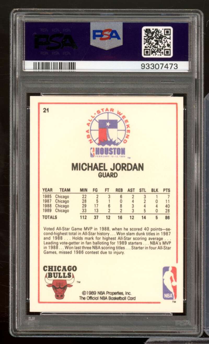 Michael Jordan Card 1989-90 Hoops All-Star #21 PSA 10 Image 2