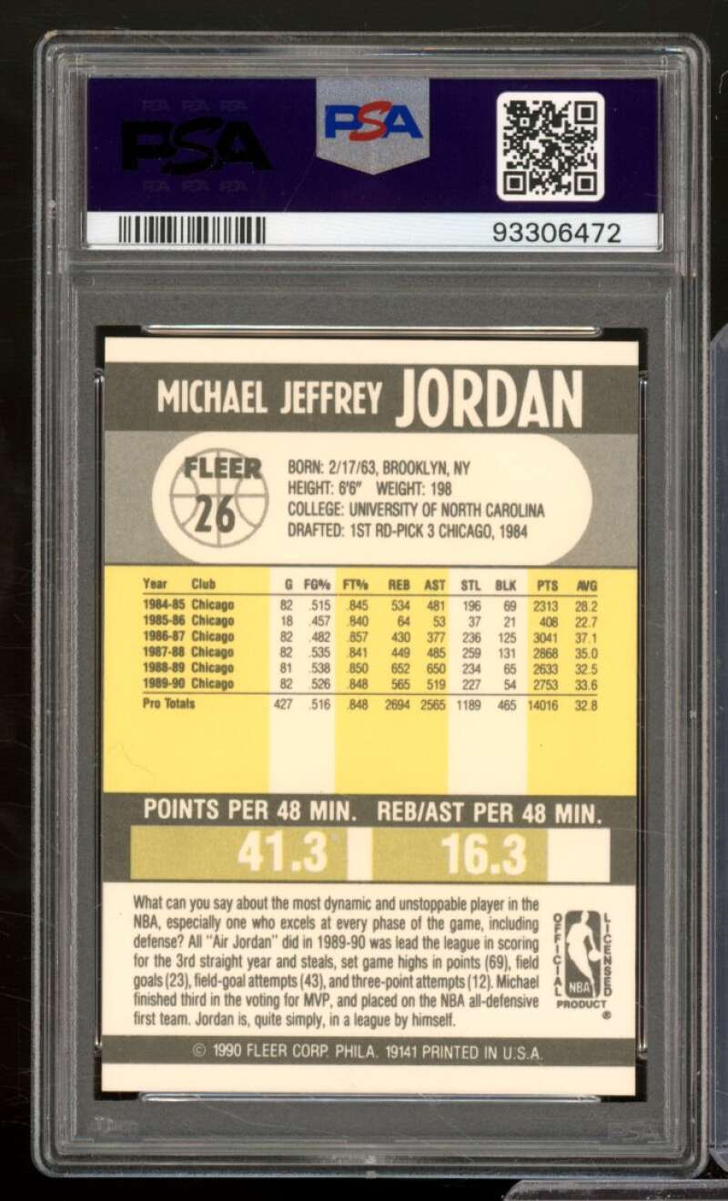 Michael Jordan Card 1990-91 Fleer #26 PSA 10 Image 2