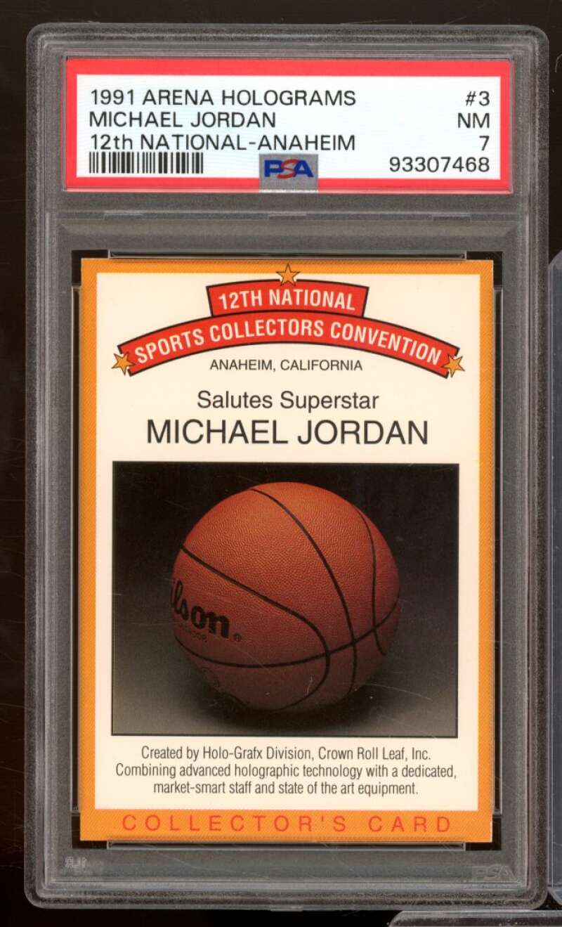 Michael Jordan Card 1991-92 Arena Holograms #3 PSA 7 Image 1