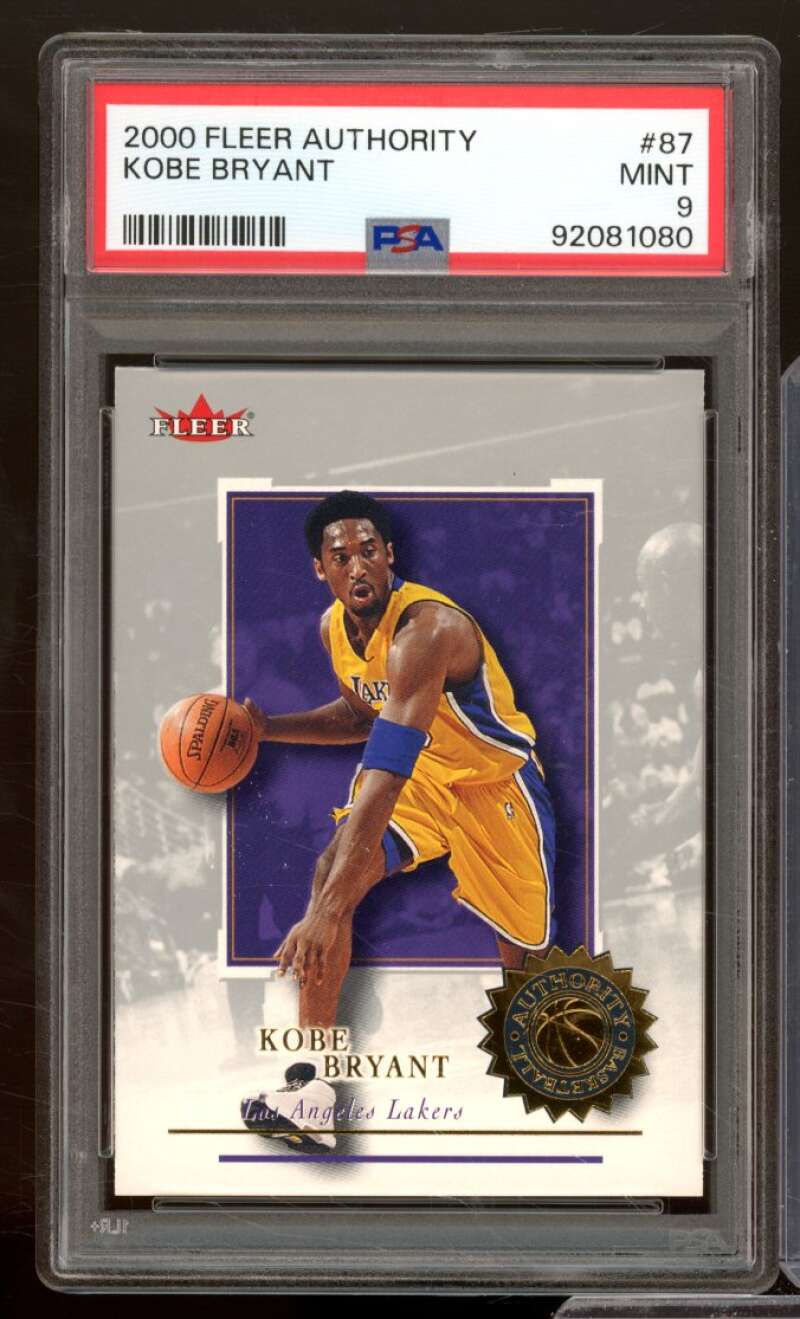 Kobe Bryant Card 2000-01 Fleer Authority #87 PSA 9 Image 1