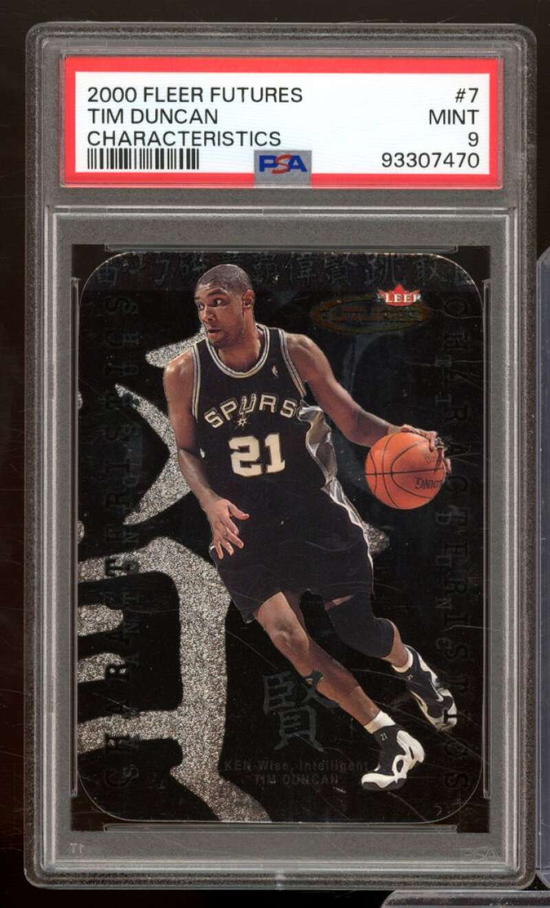 Tim Duncan Card 2000-01 Fleer Futures #7 PSA 9 Image 1