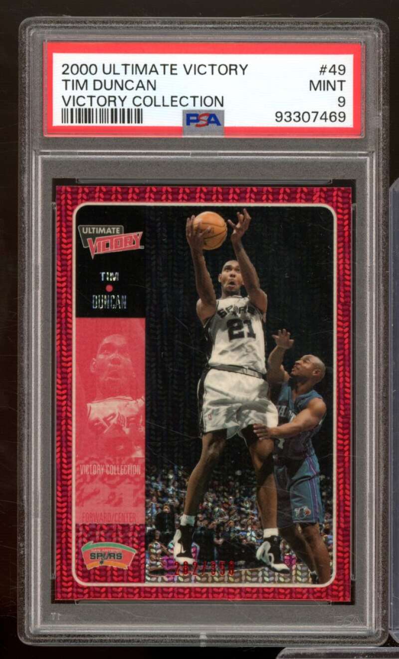 Tim Duncan Card 2000-01 Ultimate Victory Victory Collection #49 (pop 5) PSA 9 Image 1