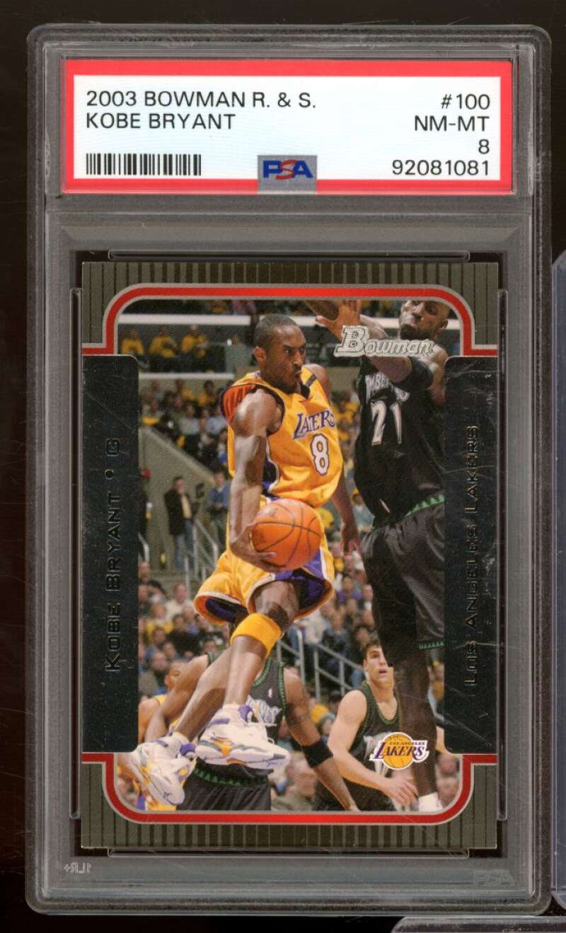 Kobe Bryant Card 2003-04 Bowman R. &amp; S. #100 PSA 8 Image 1