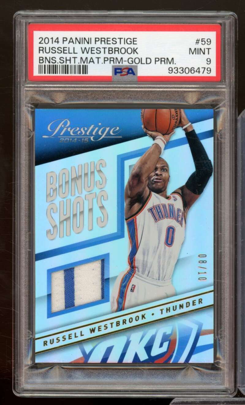 Russell Westbrook 2014-15 Panini Prestige Gold Premium (Serial # 8/10) #59 PSA 9 Image 1