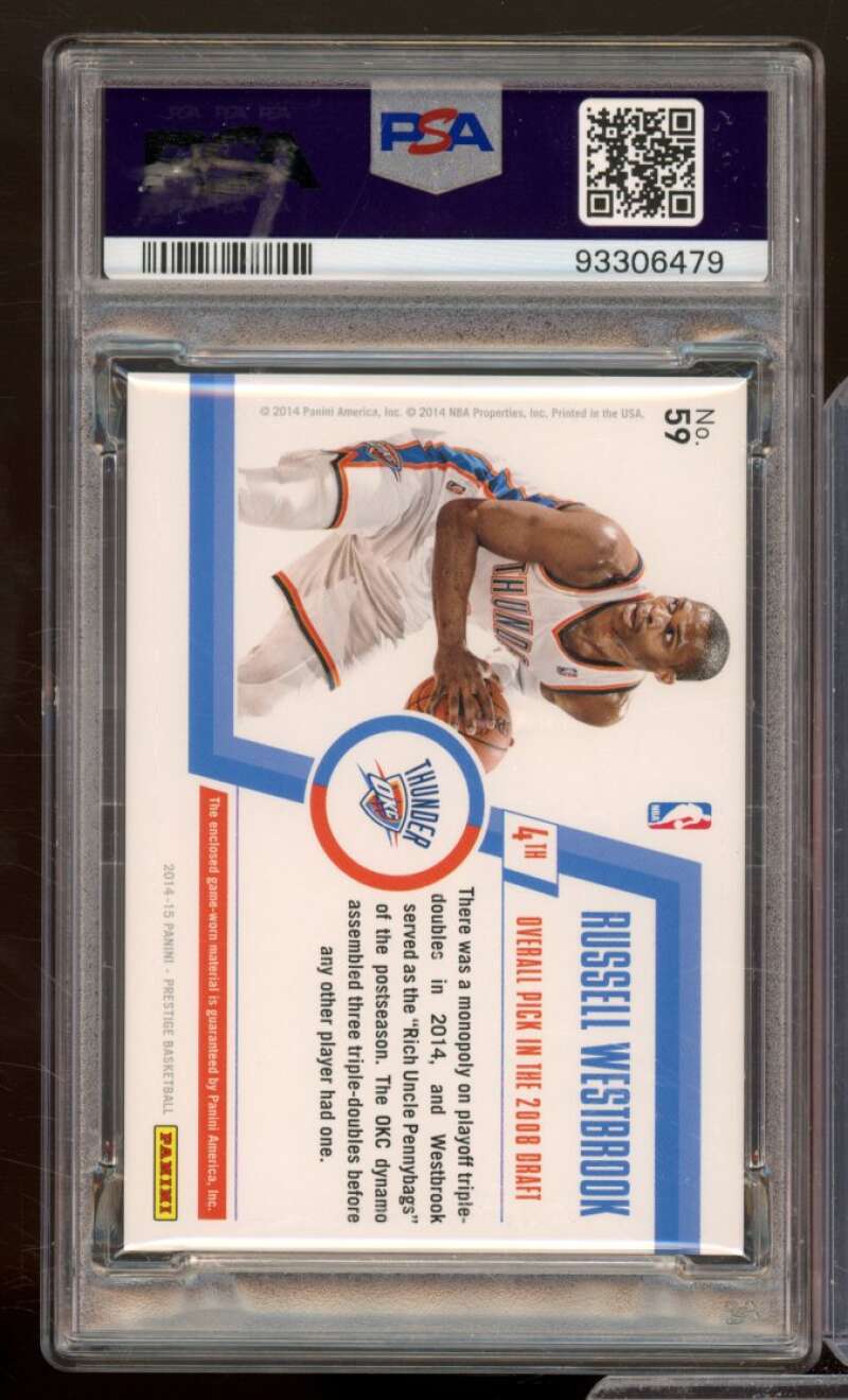 Russell Westbrook 2014-15 Panini Prestige Gold Premium (Serial # 8/10) #59 PSA 9 Image 2