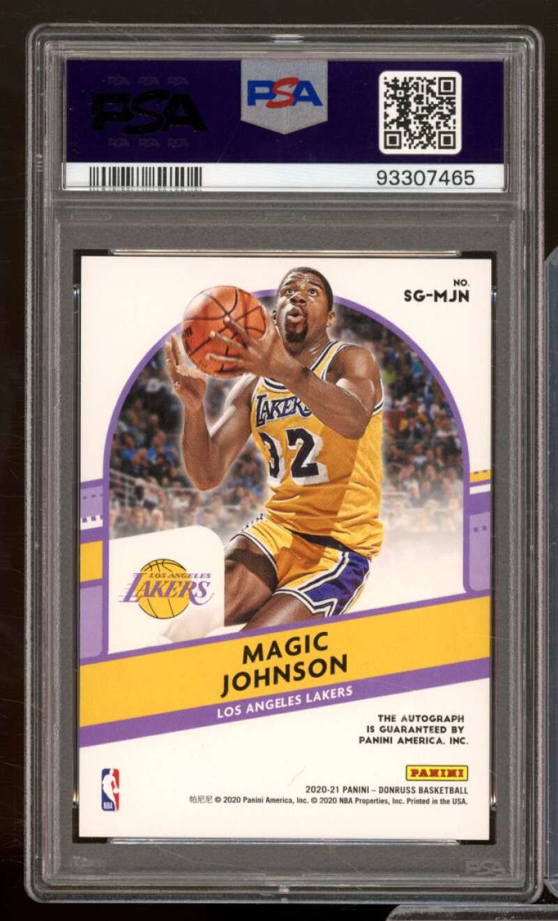 Magic Johnson 2020-21 Panini Donruss Signature Series (pop 14) #SGMJN PSA 10 Image 2