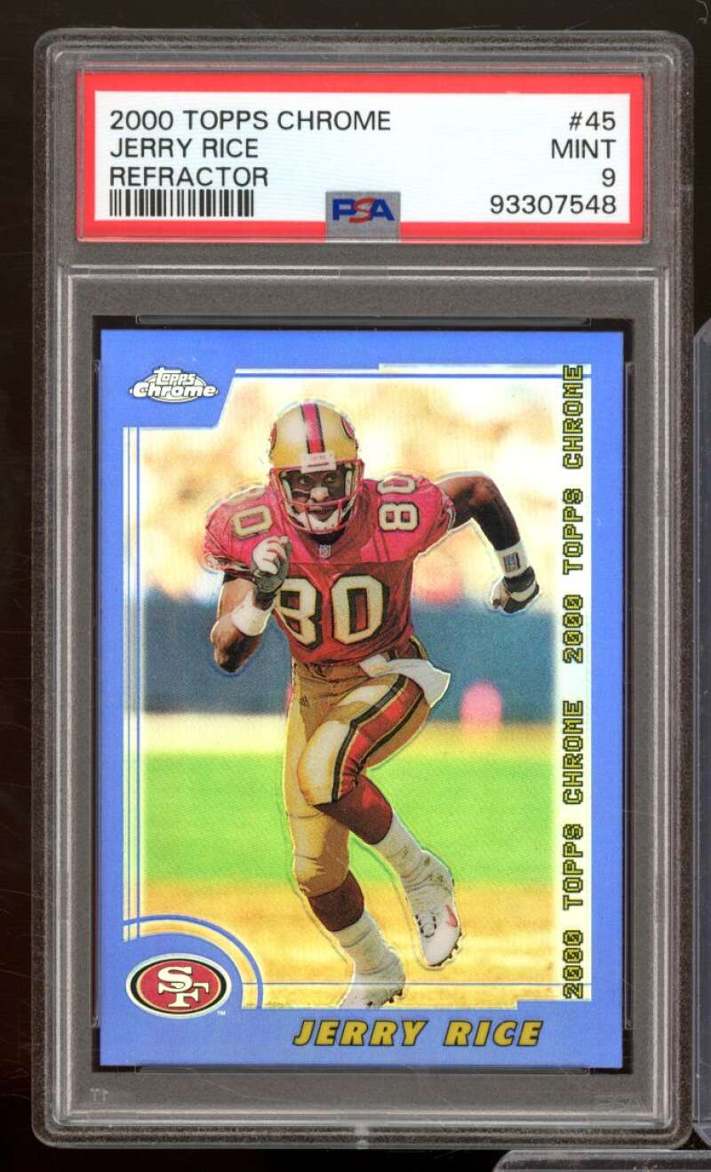 Jerry Rice Card 2000 Topps Chrome Refractor (pop 11) #45 PSA 9 Image 1