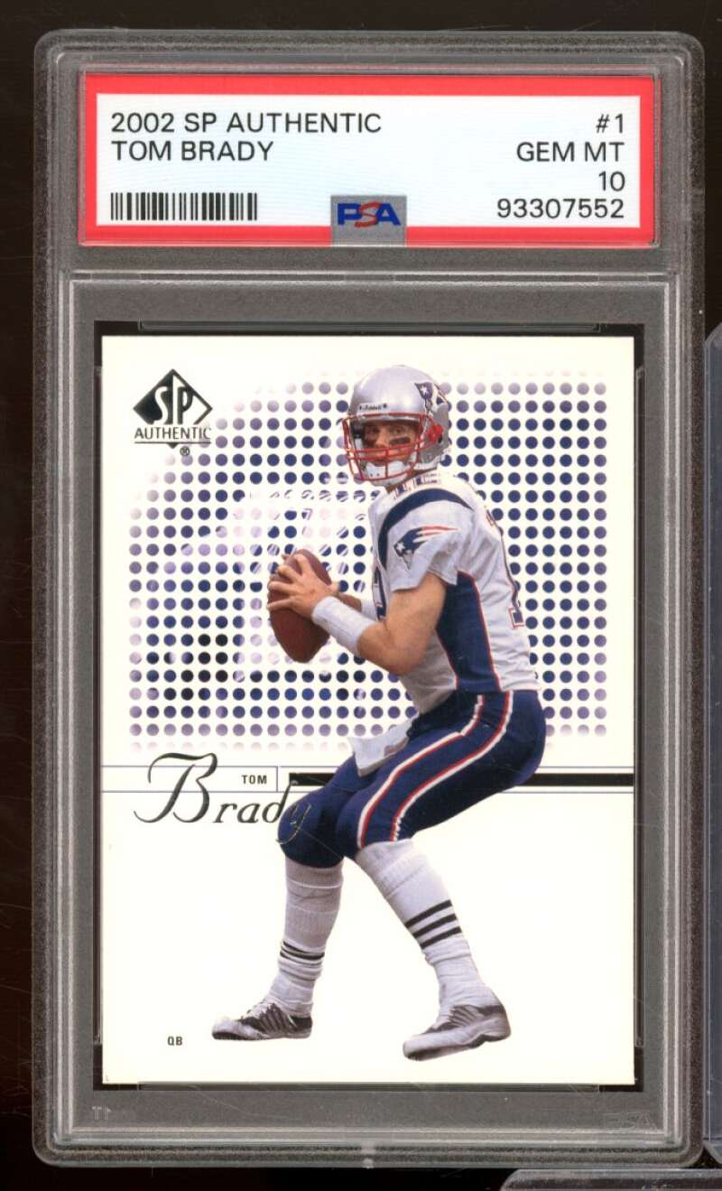 Tom Brady Card 2002 SP Authentic #1 PSA 10 Image 1