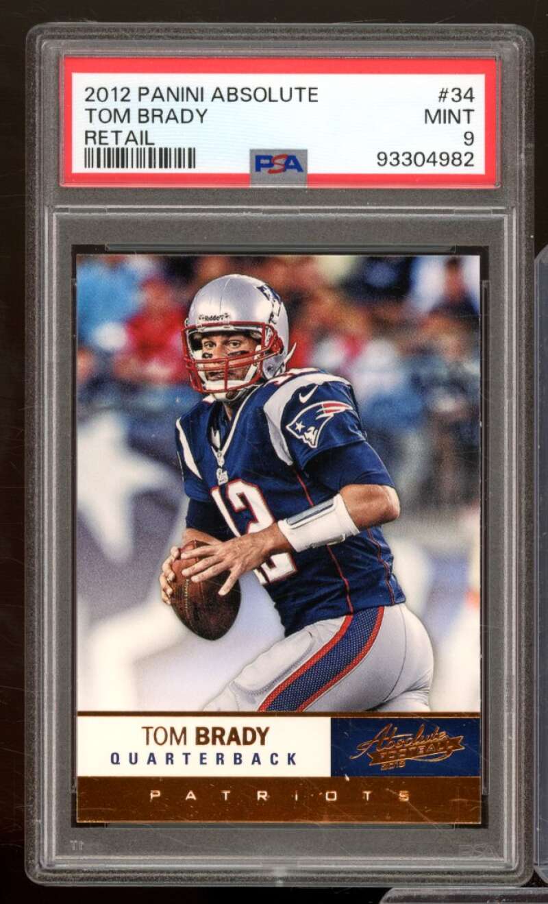 Tom Brady Card 2012 Panini Absolute Retail #34 PSA 9 Image 1