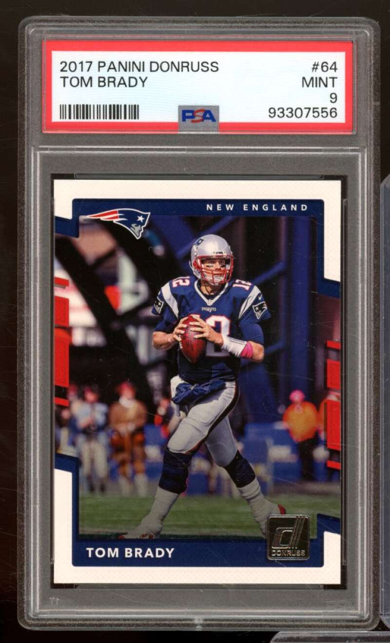 Tom Brady Card 2017 Panini Donruss #64 PSA 9 Image 1