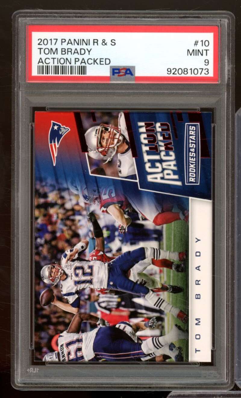 Tom Brady Card 2017 Panini Rookie Stars Action Packed #10 PSA 9 Image 1