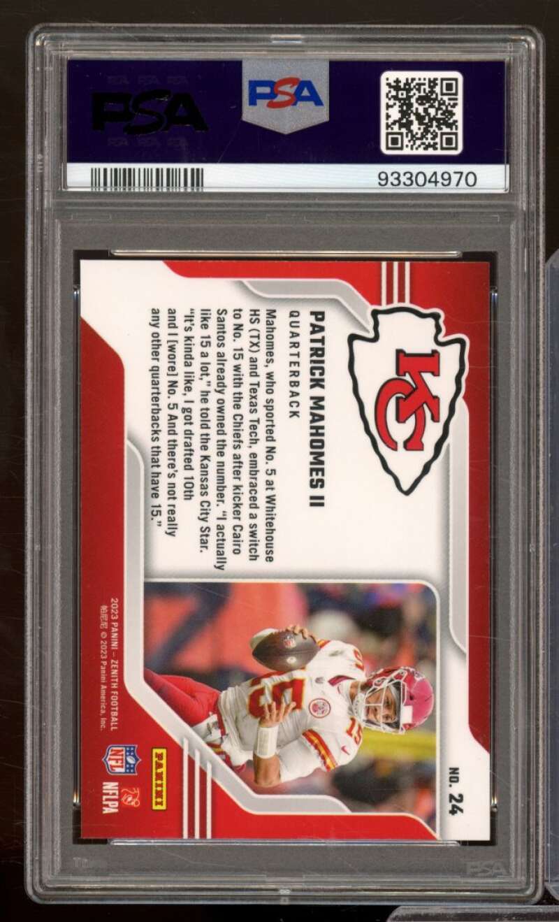 Patrick Mahomes II Card 2023 Zenith #24 PSA 10 Image 2