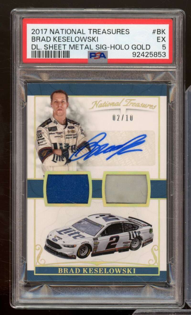 Brad Keselowski 2017 NT Dual Sheet Metal Signature Holo Gold (#d 2/10) #Bk PSA 5 Image 1