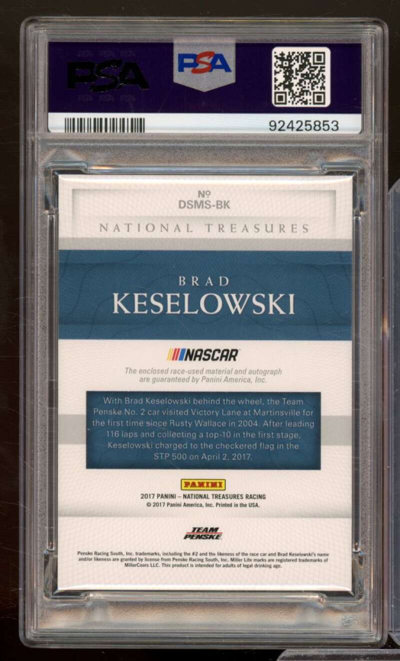 Brad Keselowski 2017 NT Dual Sheet Metal Signature Holo Gold (#d 2/10) #Bk PSA 5 Image 2