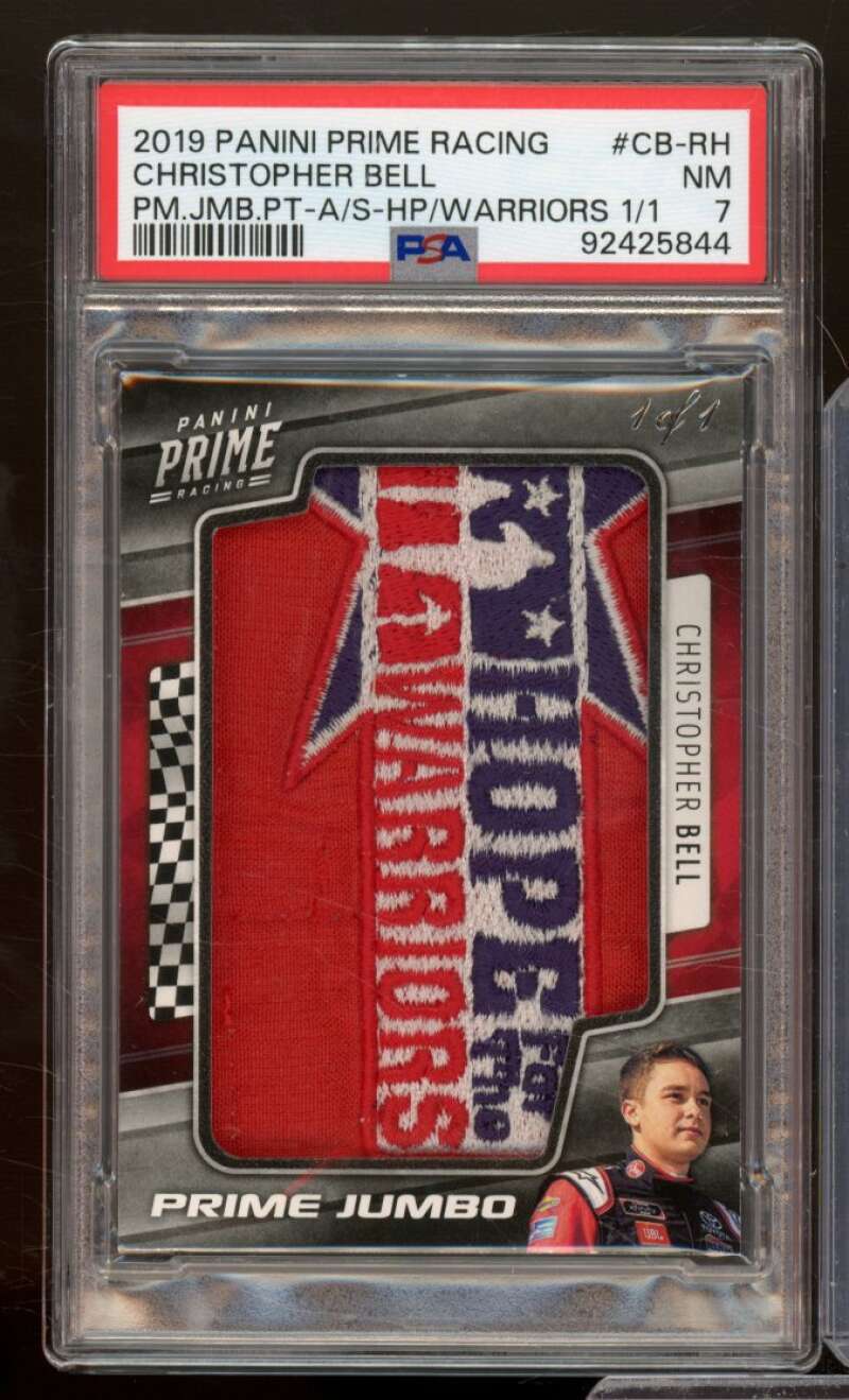 Christopher Bell 2019 Panini Prime Racing Jumbo HP Warriors (1/1) #CB-RH PSA 7 Image 1