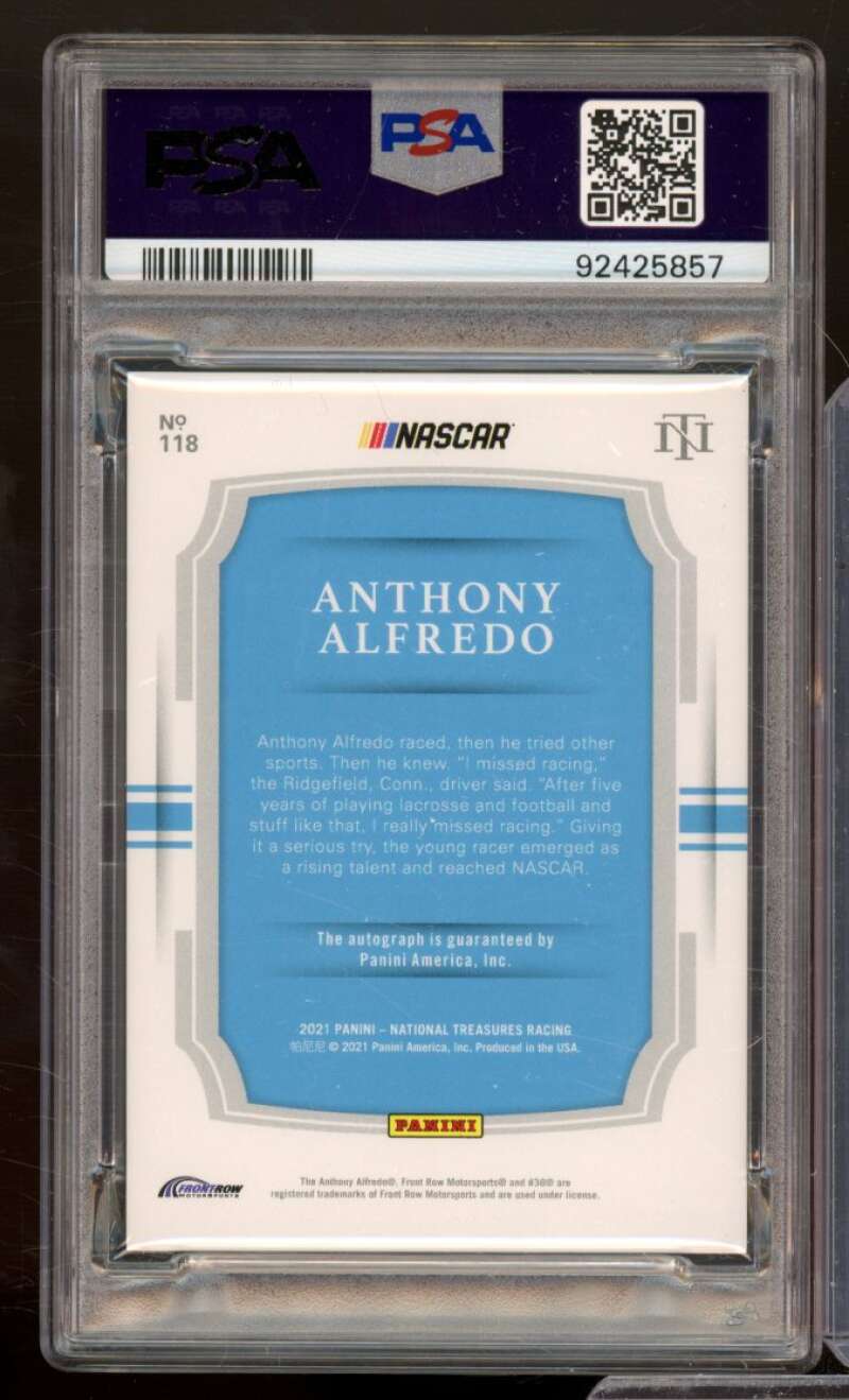 Anthony Alfredo Card 2021 NT Autograph Holo Silver (Serial #d 5/15) #118 PSA 9 Image 2