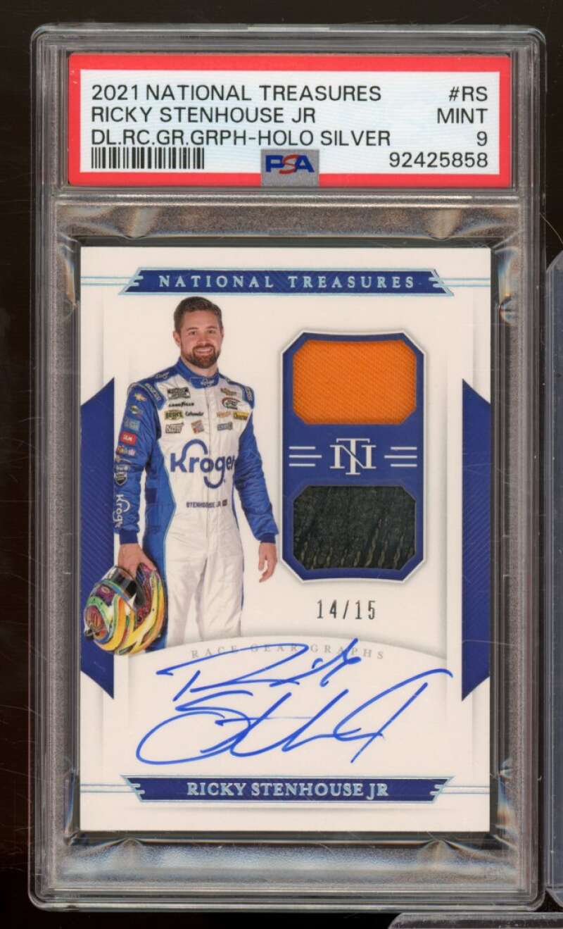 Ricky Stenhouse Jr. 2021 NT DL Autograph Holo Silver (Serial # 14/15) #RS PSA 9 Image 1