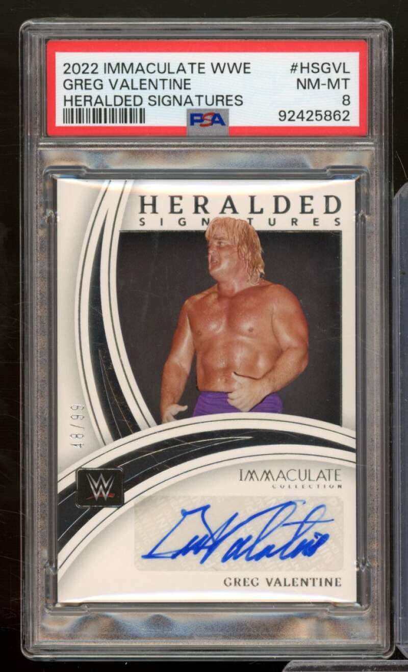 Greg Valentine Card 2022 Immaculate Collection Heralded Signatures #HSGVL PSA 8 Image 1