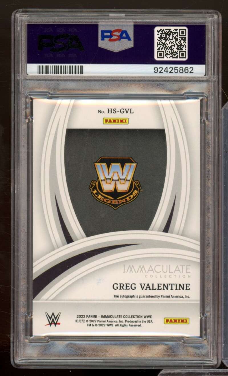 Greg Valentine Card 2022 Immaculate Collection Heralded Signatures #HSGVL PSA 8 Image 2