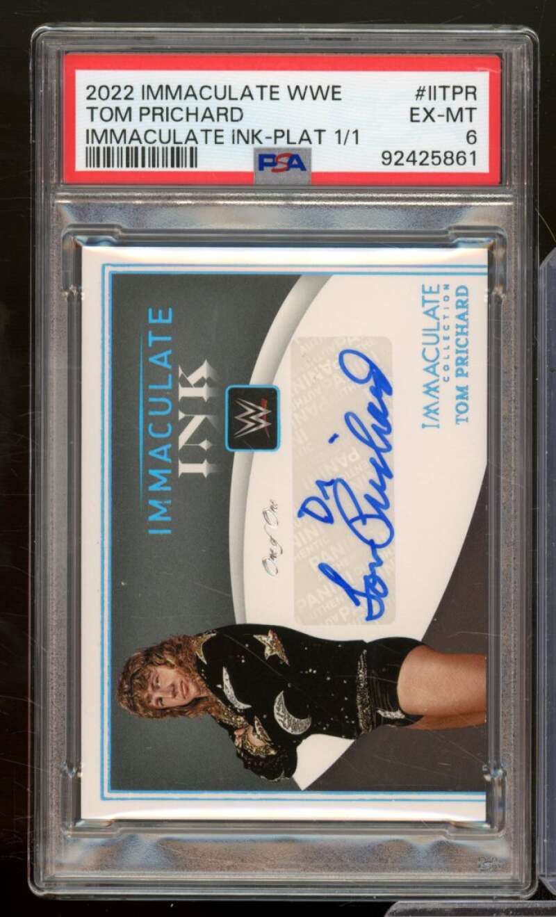 Tom Prichard 2022 Immaculate Collection Ink Platinum (Ser #d 1/1) #IITPR PSA 6 Image 1