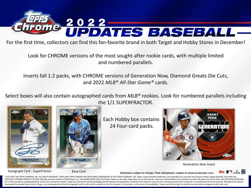 2022 Topps Chrome Update Series Baseball Hobby Box Image 3