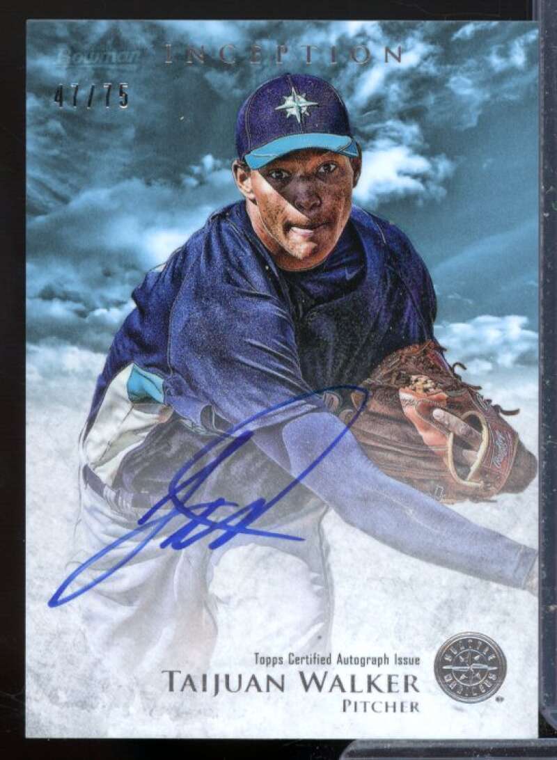 Taijuan Walker Card 2013 Bowman Inception Prospect Autographs Blue #TW  Image 1
