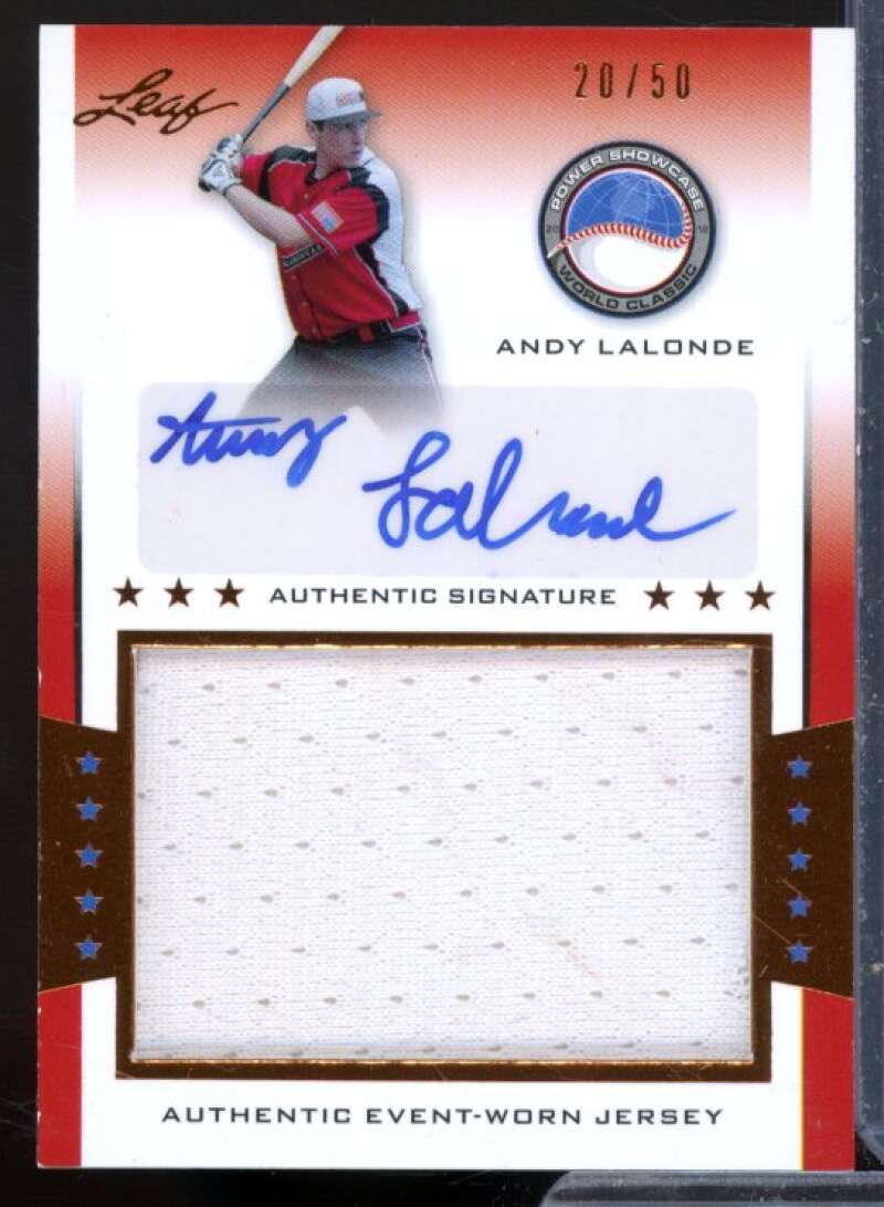 Andy LaLonde Rookie Card 2013 Leaf Power Showcase Jersey Autographs Bronze #ALL  Image 1