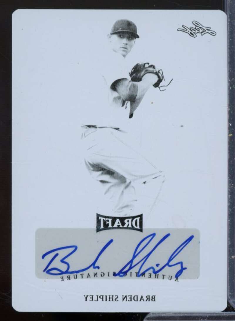 Braden Shipley Rookie Card 2013 Leaf Metal Draft Printing Plates Black #BS1  Image 1