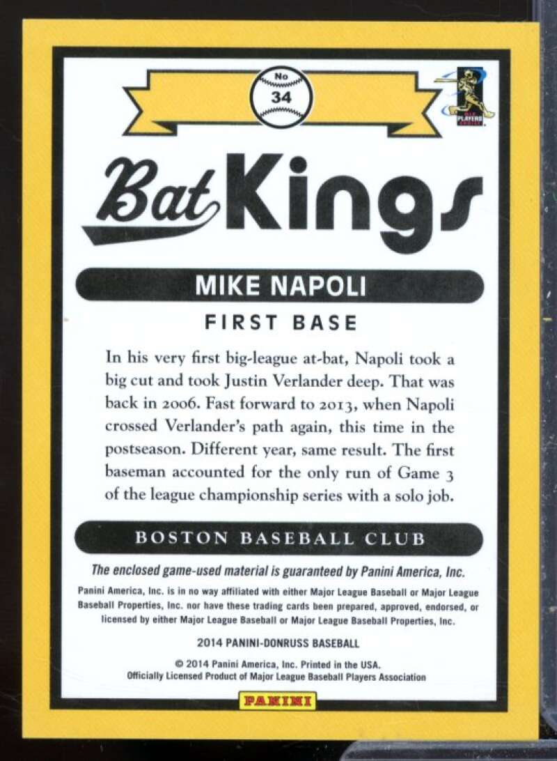 Mike Napoli Card 2014 Donruss Bat Kings #34  Image 2