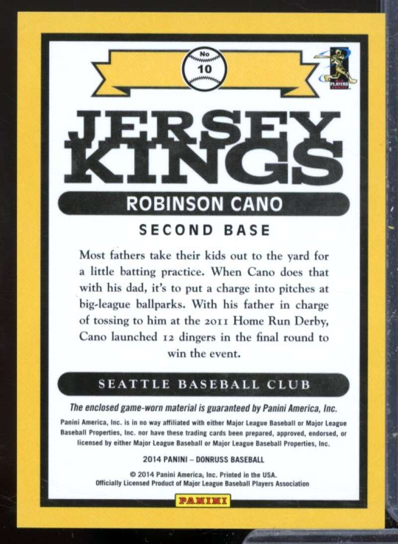 Robinson Cano Card 2014 Donruss Jersey Kings #10  Image 2