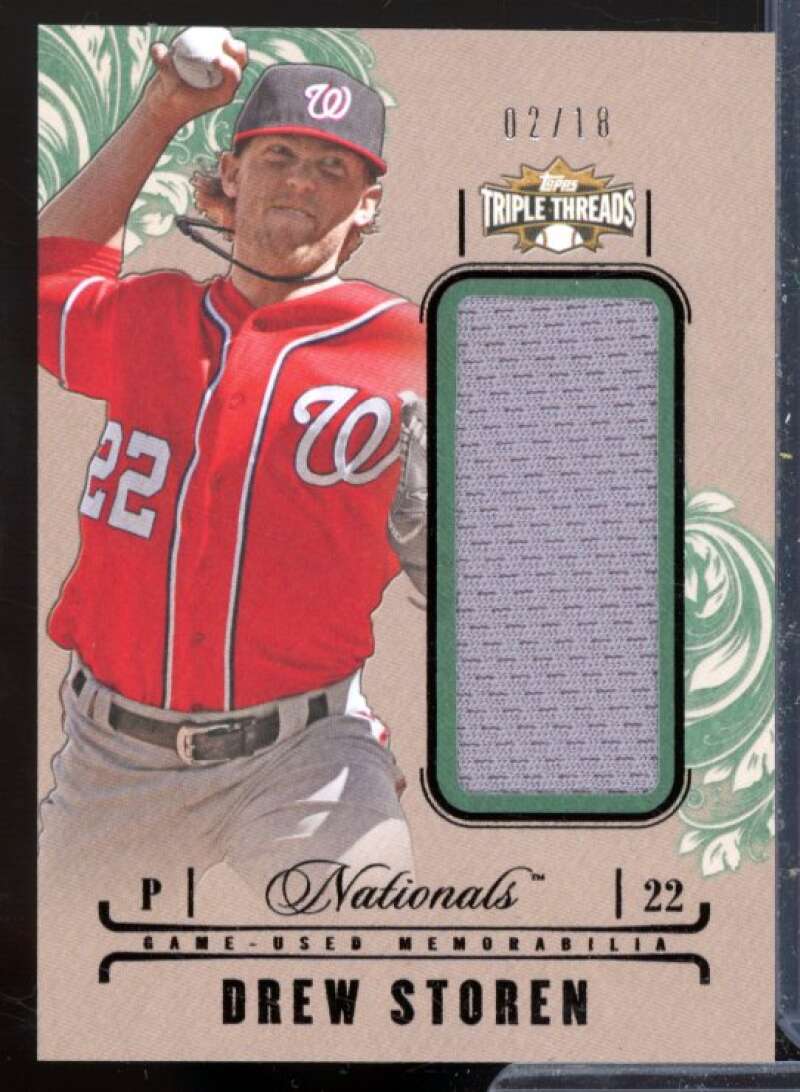 Drew Storen Card 2014 Topps Triple Threads Unity Relics Emerald #UJRDS  Image 1