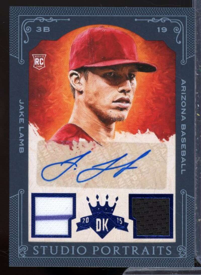Jake Lamb 2015 Diamond Kings Studio Portraits Signature Material Framed Blue #6  Image 1
