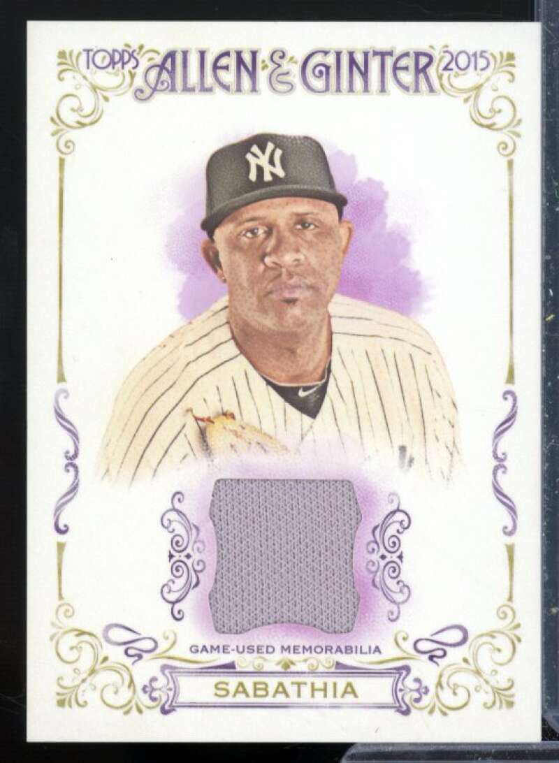CC Sabathia A Card 2015 Topps Allen and Ginter Relics #FSRACS  Image 1