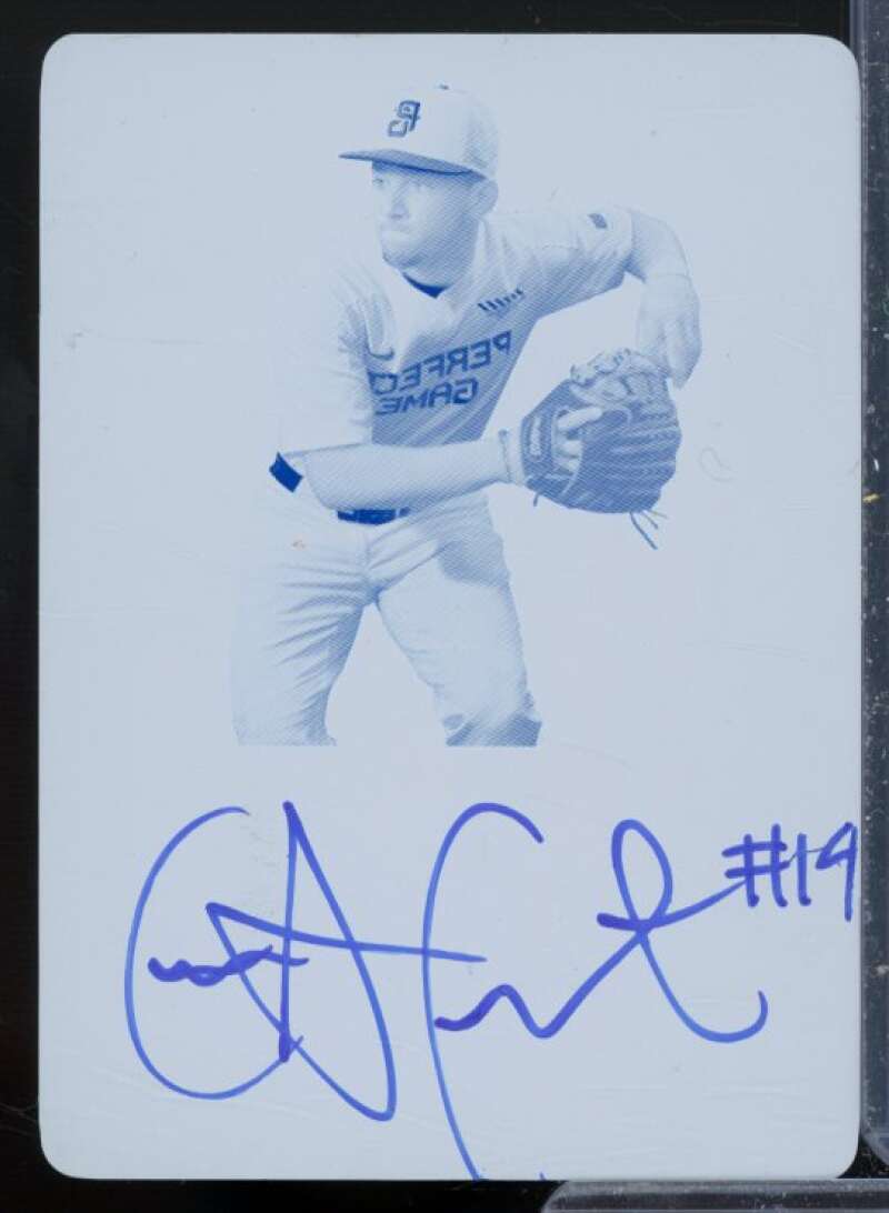 Carlos A Cortes 2015 Leaf Metal Draft Perfect Game Printing Plates Cyan #BACC1  Image 1