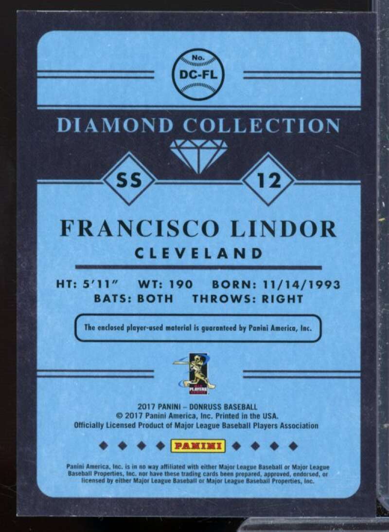 Francisco Lindor Card 2017 Donruss Diamond Collection Memorabilia #DCFL  Image 2