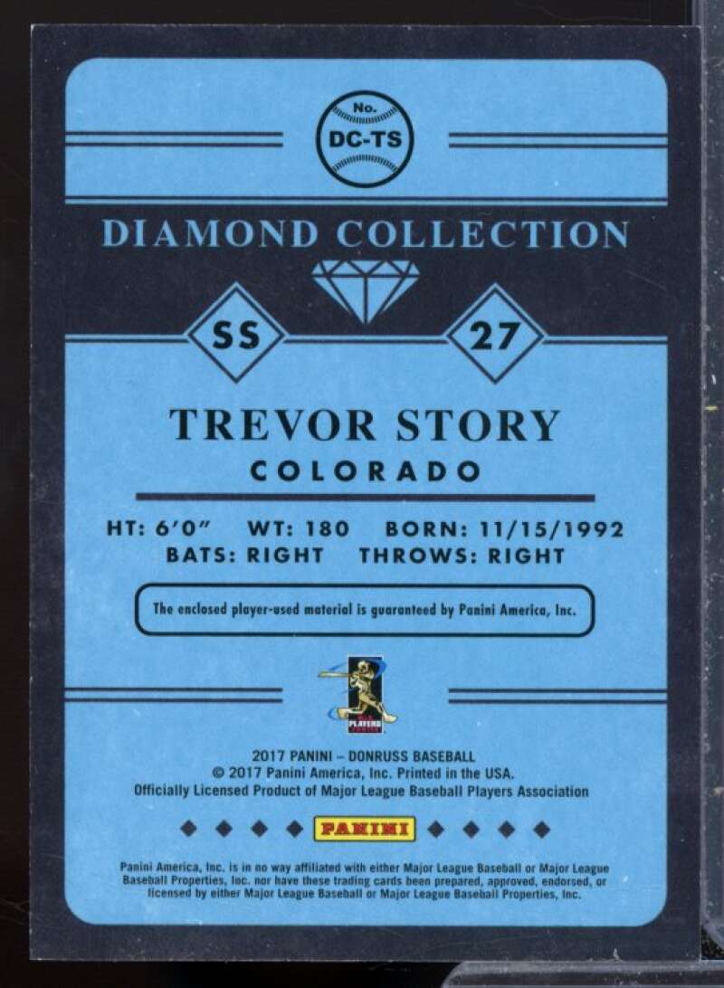 Trevor Story Card 2017 Donruss Diamond Collection Memorabilia #DCTS  Image 2