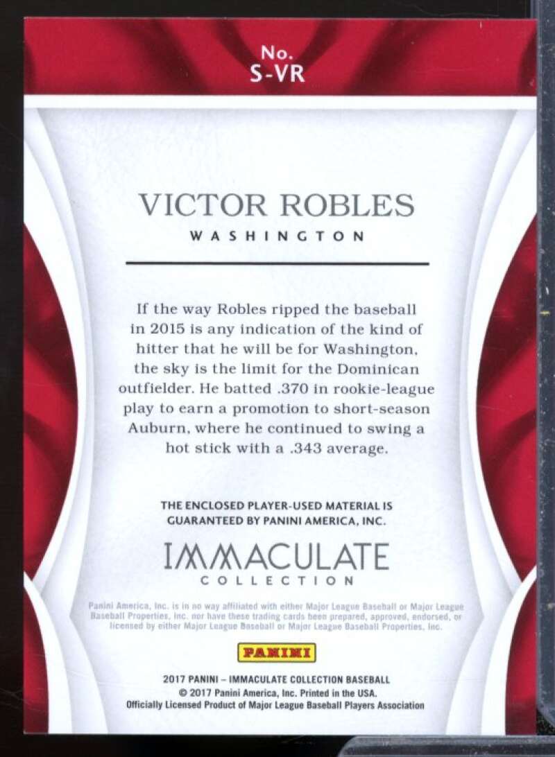 Victor Robles Card 2017 Immaculate Collection Immaculate Swatches Prime #69  Image 2