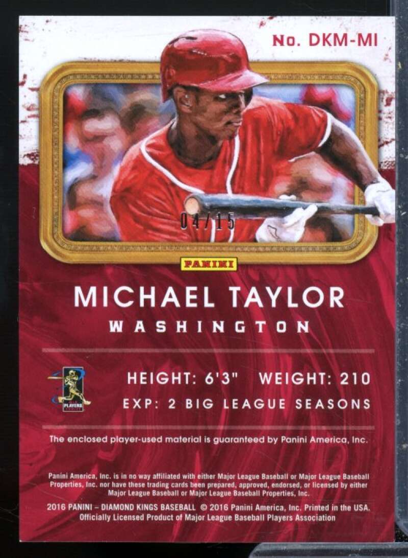Michael Taylor Card 2016 Diamond Kings DK Materials Bronze #DKMMT  Image 2