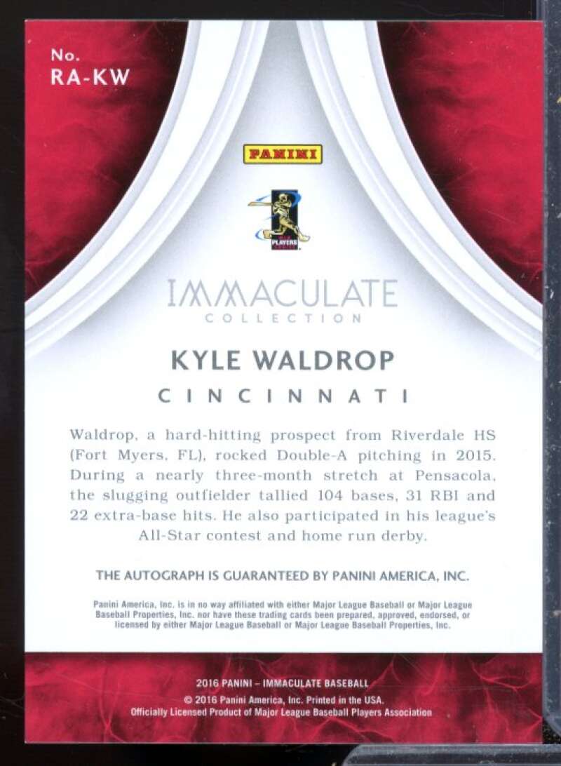 Kyle Waldrop Card 2016 Immaculate Collection Signature Rookie #NNO  Image 2