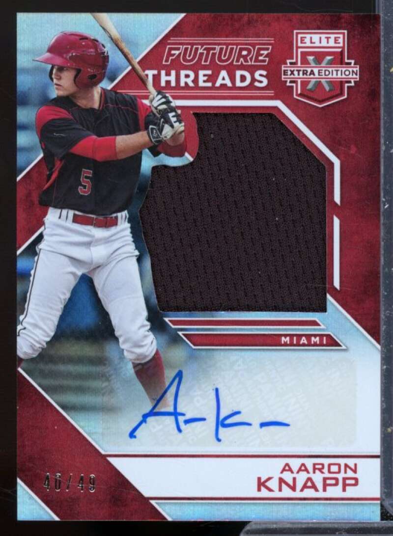 Aaron Knapp Card 2016 Elite Extra Edition Future Threads Silhouette AU Red #29  Image 1