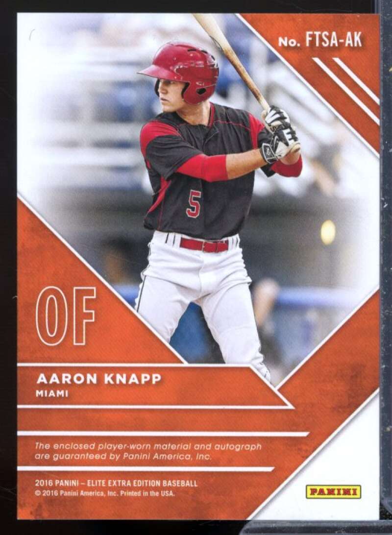 Aaron Knapp Card 2016 Elite Extra Edition Future Threads Silhouette AU Red #29  Image 2