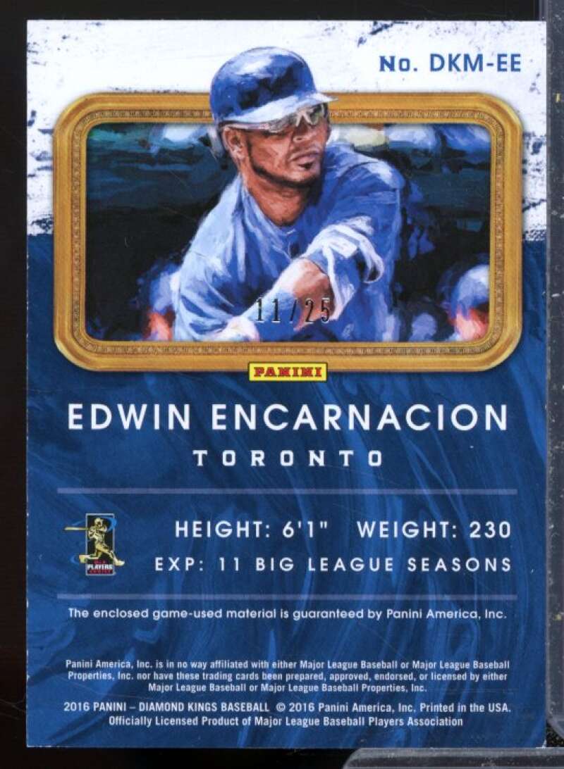 Edwin Encarnacion Card 2016 Diamond Kings DK Materials Framed Blue #DKMEE  Image 2