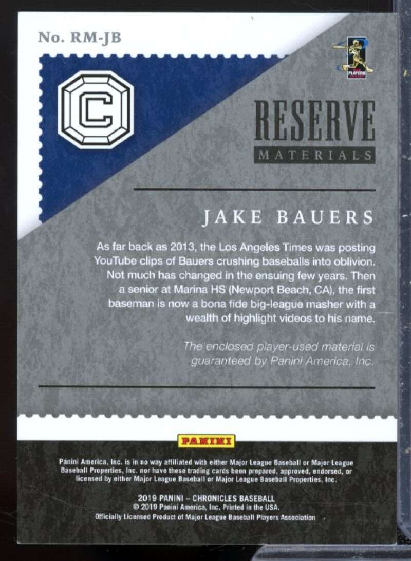 Jake Bauers Card 2019 Panini Cornerstones Reserve Materials #9  Image 2