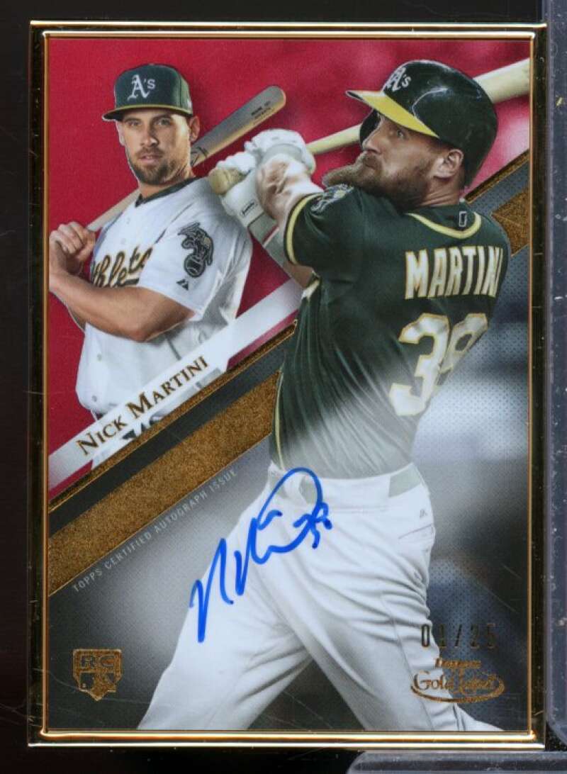 Nick Martini Rookie Card 2019 Topps Gold Label Framed Autographs Red #GLANM  Image 1